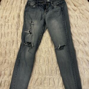 Mudd Distressed Charcoal Skinny Jeans